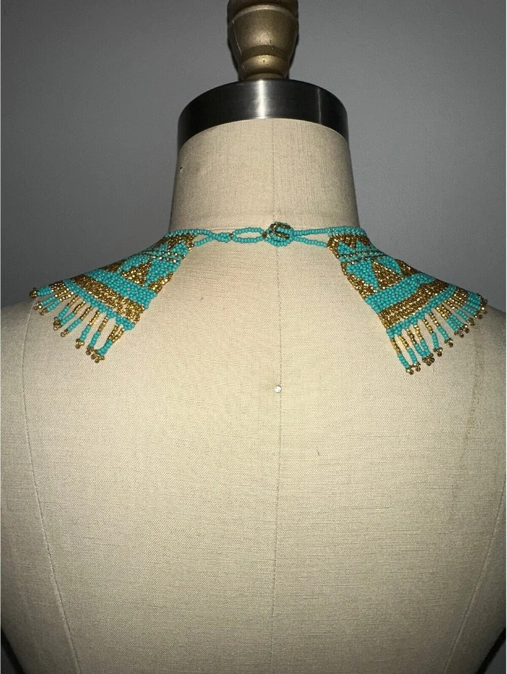 Egyptian Inspired Multicolor Beaded Statement Collar Ncklace